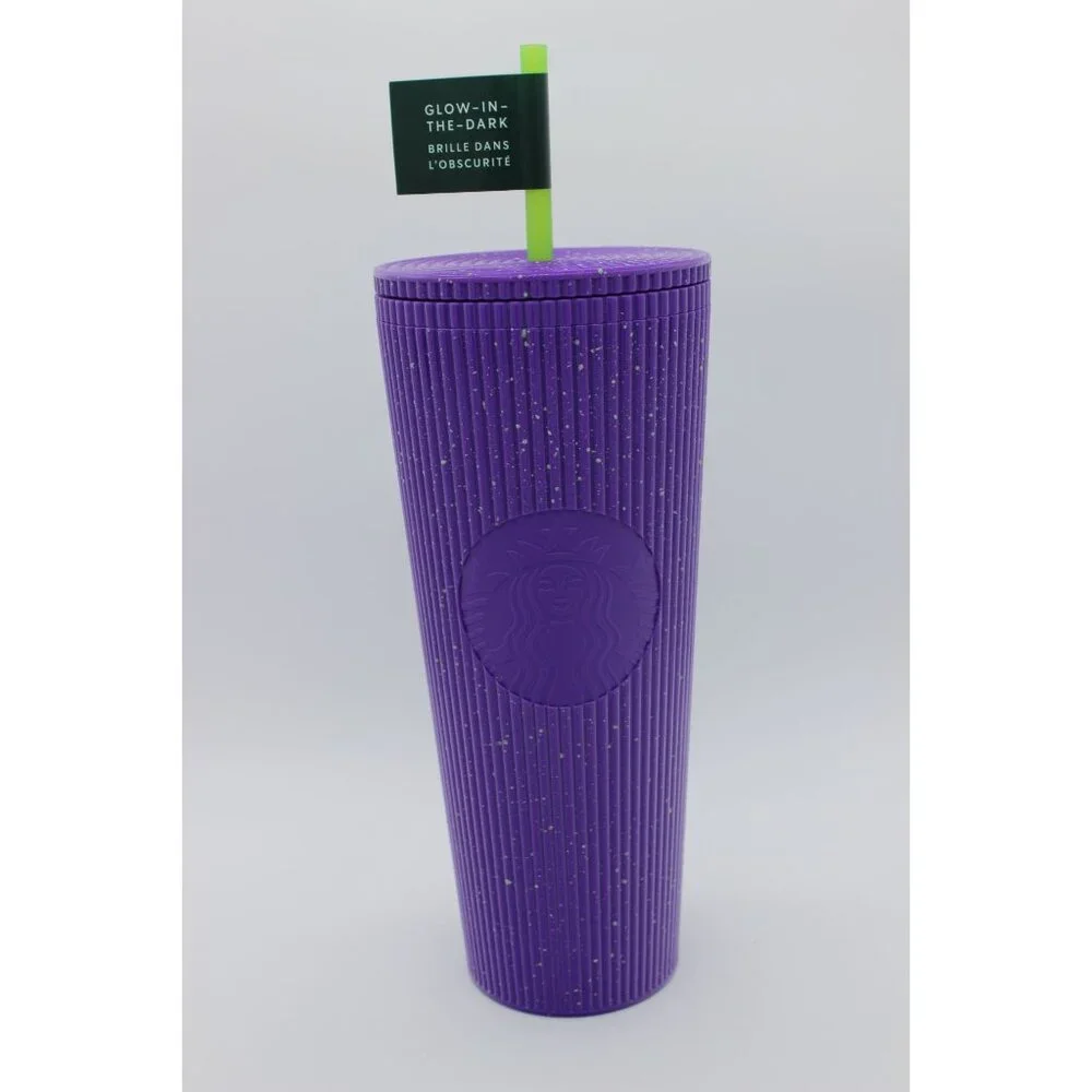 Starbucks 2024 Fall‎ Halloween purple splatter glow in dark 24oz venti tumbler